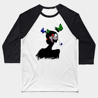 Lady Butterfly Baseball T-Shirt